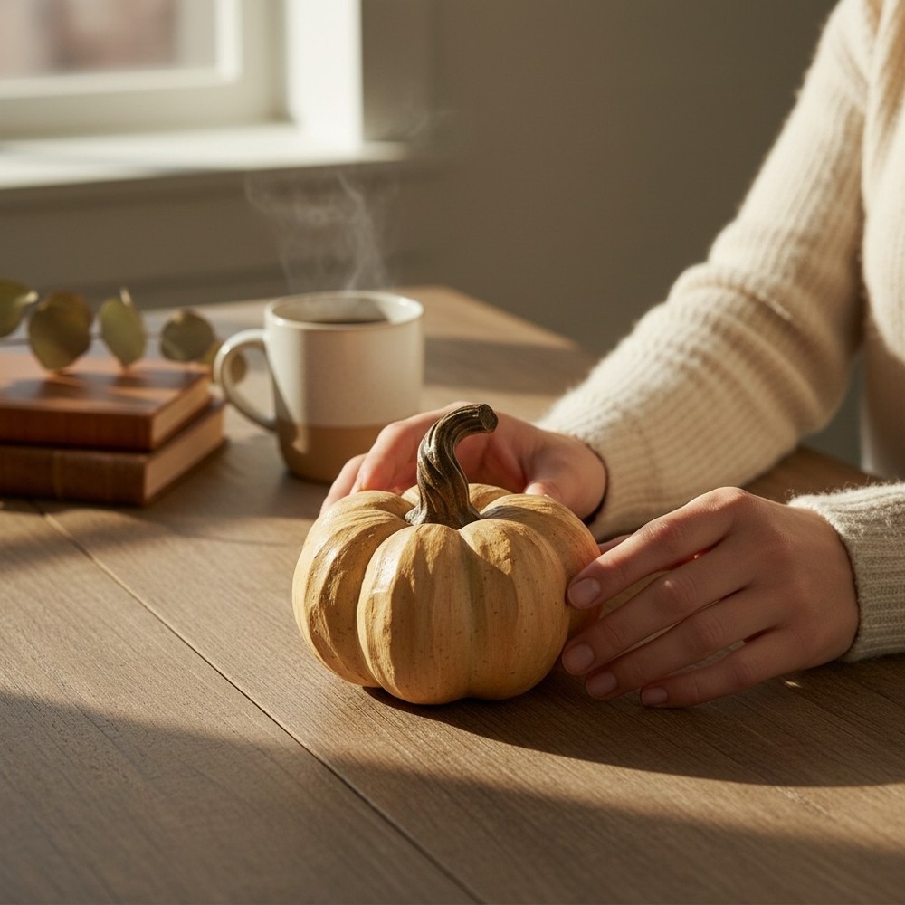 Marshalls Decorative Set of 2 Pumpkin Small Orange Brand New Rustic Fall Decor